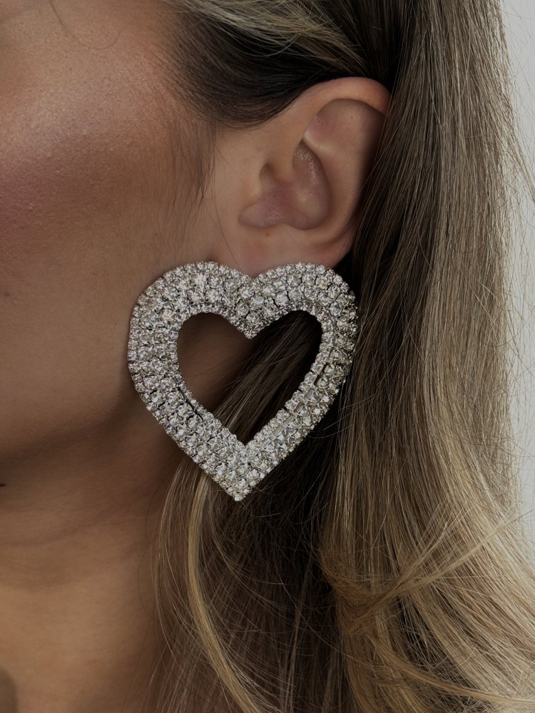 Серьги сердце со стразами Exclusive 72459939\448