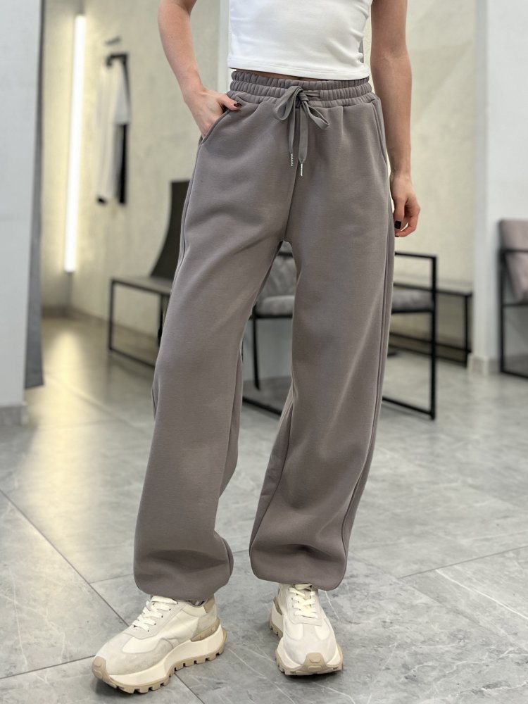 Брюки спортивные на кулиске утеплённые велюром 72460590\1017