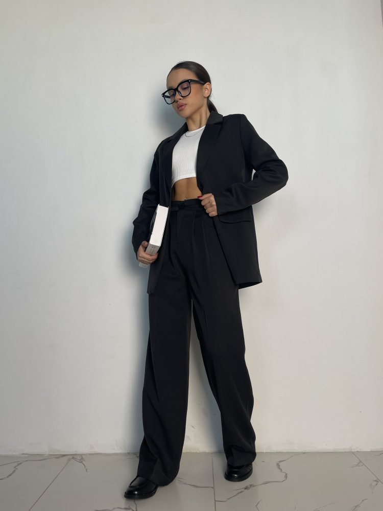 Костюм с однобортным жакетом и брюками прямого кроя 72456071\15