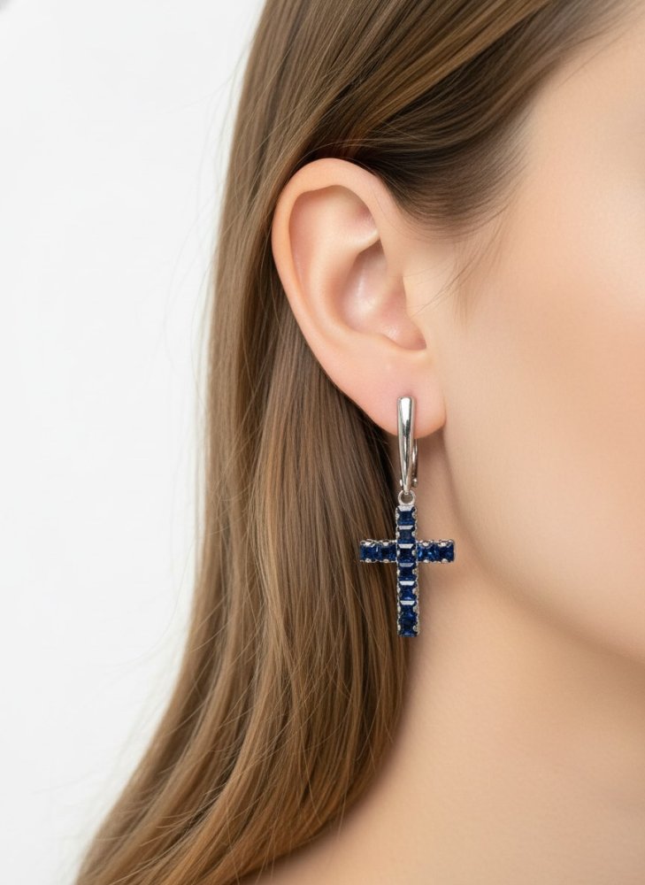 Серьги крестики 72461631\63