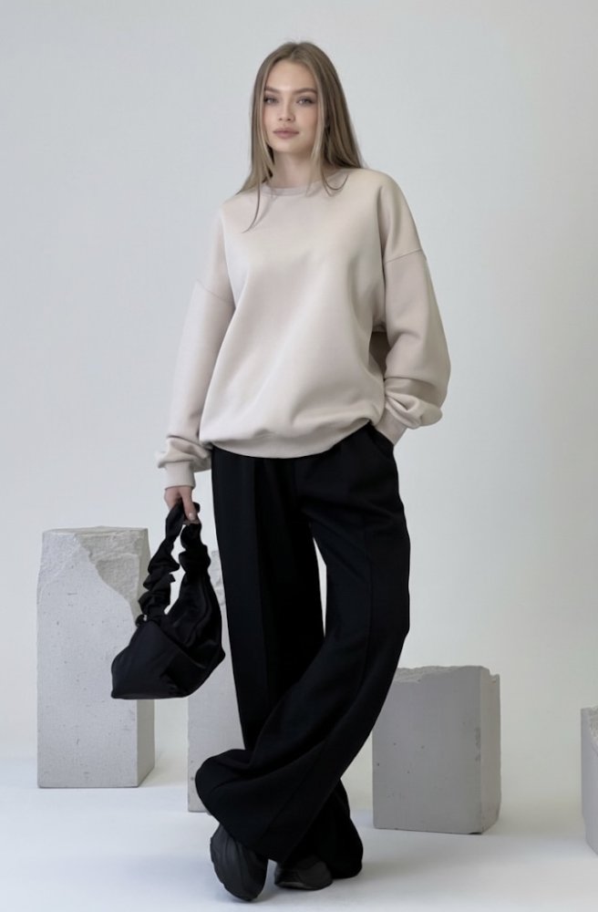 Брюки прямого кроя утепленные велюром 72460505\15