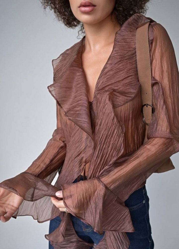 Блузка - кроп (шифон) 72460392\41