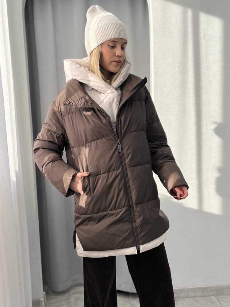 Пуховик комбинированный с капюшоном (Тинсулейт) 1186 72460650\1013