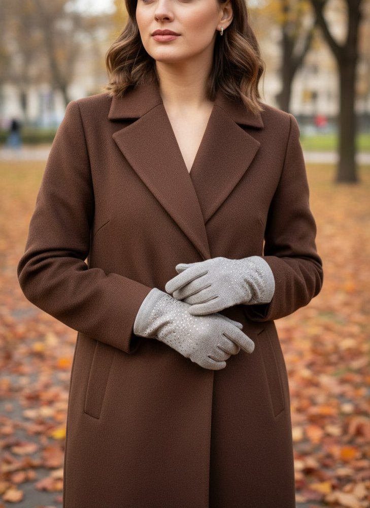 Перчатки кашемировые со стразами 72460523\1017