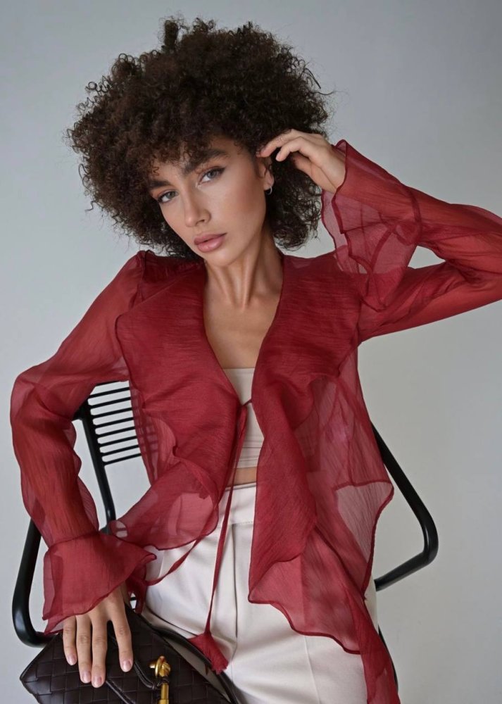 Блузка - кроп (шифон) 72460392\432