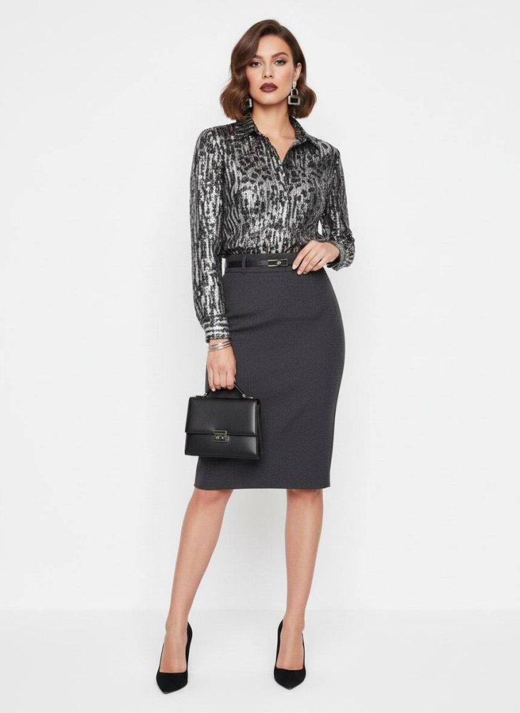 Рубашка с пайетками SHOPDAANNA 72458371\10