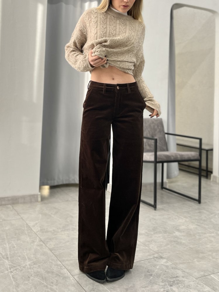 Брюки прямого кроя (микровельвет) 72460661\1013