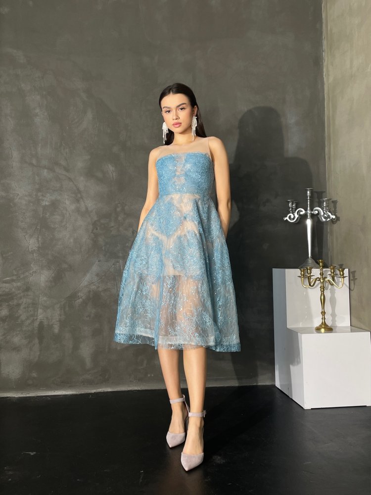 Платье гипюровое с пайетками Exclusive 72452566\1019