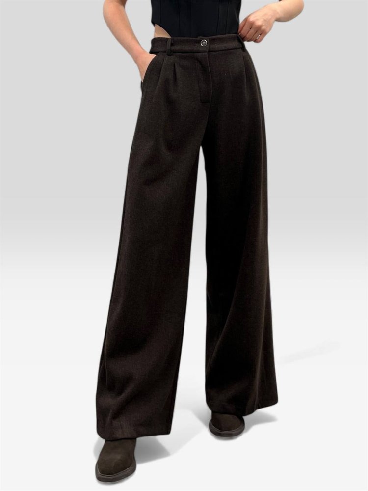 Брюки прямого кроя утепленные велюром 72461123\1013