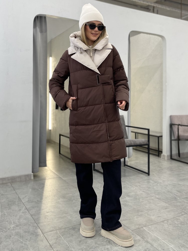 Пуховик комбинированный с капюшоном (Тинсулейт) 1186 72460646\1013