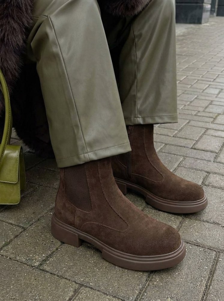 Ботинки челси зима (натуральная замша) 72460556\1013