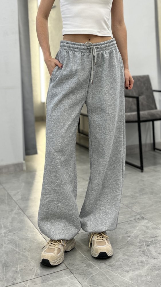 Брюки на кулиске утепленные велюром 72460489\10