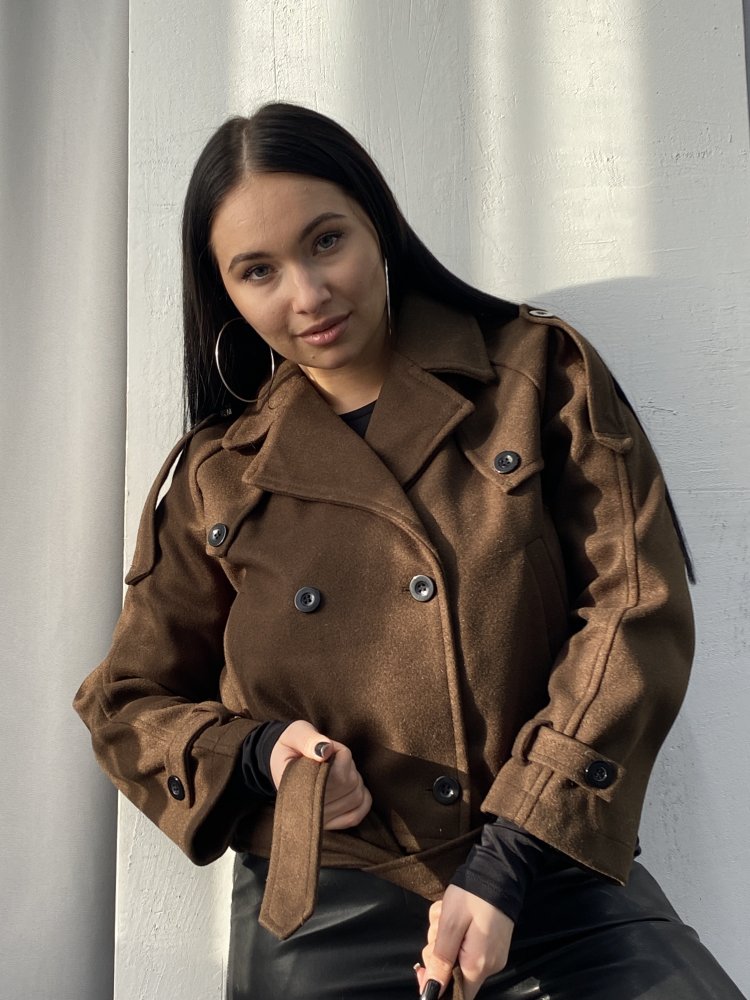 Короткое двубортное пальто Exclusive 72449910\1031